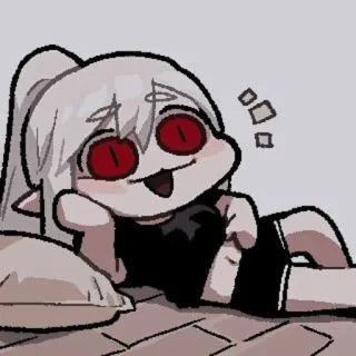 ⏳ anime, cartoon, cute, chibi, lying down telegram sticker