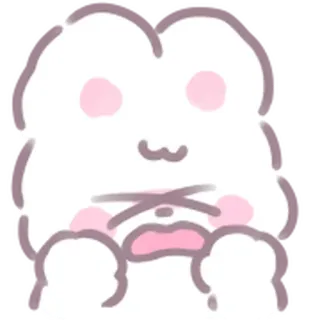 😱 süß, Cartoon, kawaii, Tier, fröhlich, weiß telegram sticker