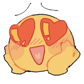 😍 amour, emoji, yeux coeur, mignon, jaune telegram sticker