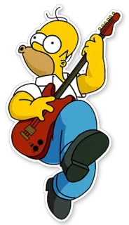 🎸 Homer Simpson The Simpsons homer simpson, gitarre, zeichentrickfigur, simpsons telegram sticker