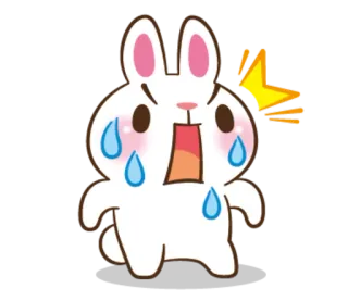 😲 кролик, мультик, испуганный, пот, зайчик, расстроенный whatsapp sticker