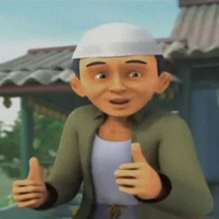 🏴 Kartun, Pria, Jempol ke atas, Ramah, Animasi telegram sticker