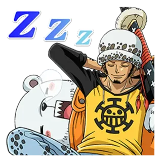 💤 Trafalgar Law One Piece ZZZ 애니메이션, 원피스, 트라팔가 로, 자는, zzz telegram sticker