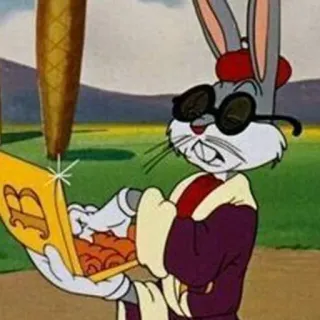 😎 Bugs Bunny Dessin animé, Lapin, Lunettes de soleil, Drôle, Lapinou telegram sticker