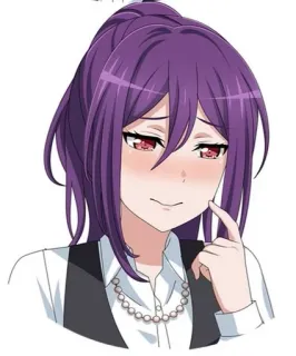 ☺️ anime, mulher, cabelo roxo, desenho animado, retrato telegram sticker
