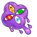 ๐ purple, slime, eyes, magic, fantasy, glowing, monster, surreal whatsapp sticker
