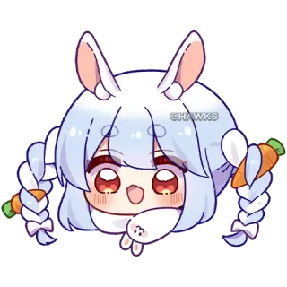 😳 Anime, Coniglio, Carino, Kawaii, Coniglietto, Cartone animato whatsapp sticker