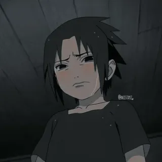 🍥 Sasuke Uchiha Naruto аниме, плачет, грустный, Учиха, Саске telegram sticker