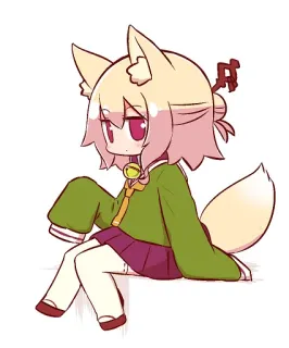 🦊 Anime, Mangá, Kawaii, Fofo, Garota raposa, Kemonomimi, Orelhas de animal telegram sticker