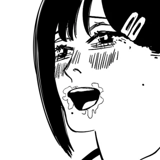 👀 Kobeni Higashiyama Chainsaw Man 애니메이션, 만화, 코베니, 히가시야마, 체인소 맨, 울음, 괴로움 telegram sticker