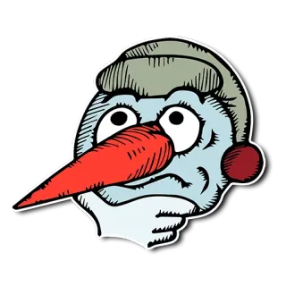 🤔 снеговик, зима, мультфильм, иллюстрация, персонаж, морозный telegram sticker