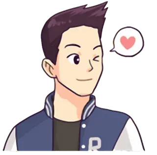 😉 cartoon, person, love, heart, cute telegram sticker