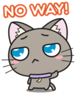 😒 NO WAY! cat, cute, sticker, cartoon, no way whatsapp sticker