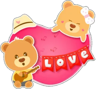 🐻 LOVE bears, love, heart, cartoon, cute, sweet, friendship telegram sticker
