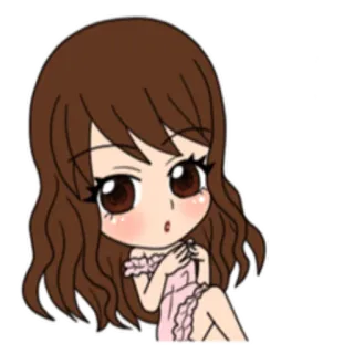 😕 стикер, мультфильм, персонаж, каваий, милый, девушка telegram sticker