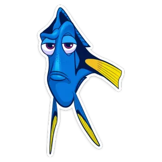 😒 Dory Finding Nemo Dory, Finding Nemo, cartoon, fish, blue fish, sad telegram sticker