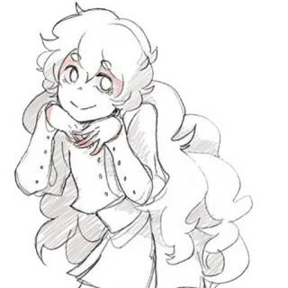 ☺️ boceto, chica, dibujos animados, anime, personaje, dibujo telegram sticker