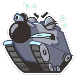 😁 tank, militer, kendaraan, kartun, perang, marah whatsapp sticker