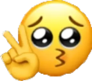 ✌️ Emoji, Símbolo de paz, Beso, Triste, Lindo, Pegatina whatsapp sticker