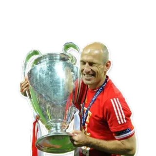 🏆 Arjen Robben soccer, football, athlete, celebration, trophy telegram sticker