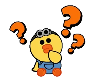 🐻 Ente, Fragezeichen, verwirrt, nachdenklich, denken telegram sticker