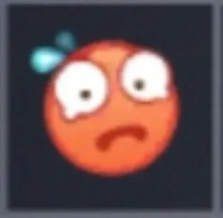 🥵 Emoji, Gugup, Berkeringat, Khawatir, Kartun telegram sticker