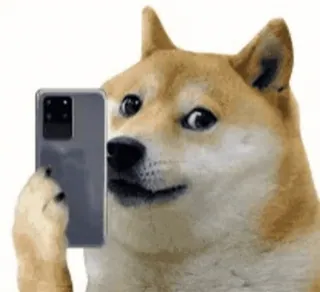 📱 Doge Doge, Pies, Meme, Selfie, Palec telegram sticker