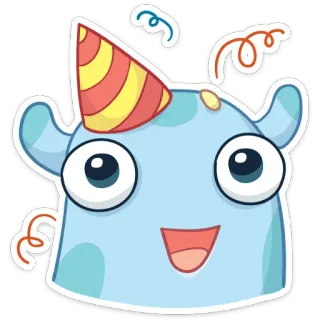 🎉 carino, mostro, festa, celebrazione, cappello telegram sticker