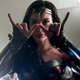 🤟 Wonder Woman superhero, woman, gesture, fingers, wonder woman, comic book telegram sticker