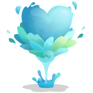 💦 hart, water, liefde, element, blauw, plant telegram sticker