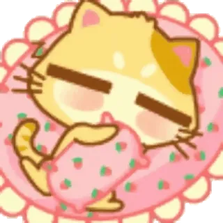 😴 кот, милый, каваий, сонный, животное, наклейка telegram sticker