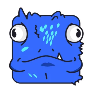 😶‍🌫️ 괴물, 파란색, 귀여운, 정사각형, 만화 telegram sticker