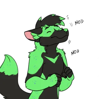 😊 NOD furry, fursuit, anthropomorphic, nod, yes, agreement, cute, cartoon telegram sticker