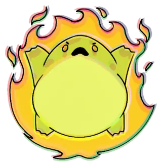 🤬 frosch, feuer, aufkleber, cartoon, gelb, süß telegram sticker