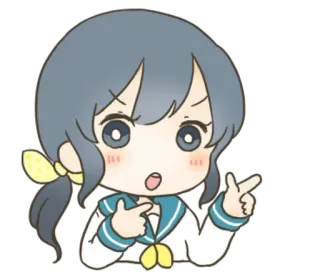 😕 Anime, Mignon, Fille, Chibi, Dessin animé, Personnage telegram sticker