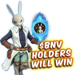 🤩 $BNV HOLDERS WILL WIN заяц, крипто, держатель, розыгрыш, мультфильм, финансы telegram sticker