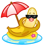 🏖 香蕉, 海滩, 夏天, 太阳镜, 卡通, 水果, 泳池 telegram sticker