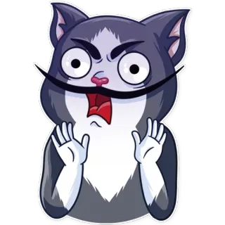 😱 Katze, lustig, wütend, verärgert, Cartoon, Ausdruck, Tier telegram sticker