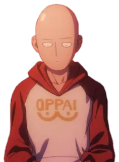 😔 Saitama One-Punch Man OPPAI Сайтама, Ванпанчмен, Аниме, Манга, Герой, Пародия whatsapp sticker
