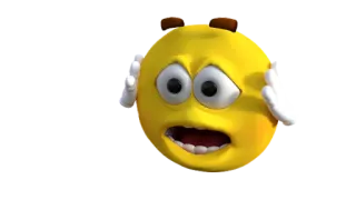 😨 Emoji, Preoccupato, Spaventato, Faccia gialla, Espressione, Cartone animato whatsapp sticker