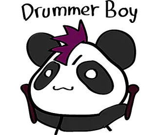 🥁 panda, cartoon, animal, cute, kawaii, sticker telegram sticker