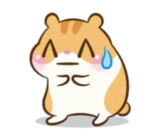😰 仓鼠, 表情符号, 卡通, 可爱, 动物, 卡哇伊, 紧张 telegram sticker