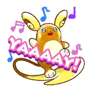 😄 Raichu Pokemon YAAAAAY! pokemon, raichu, evvai, carino, adesivo telegram sticker