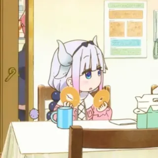 🦋 Kanna Kamui Miss Kobayashi's Dragon Maid Аниме, Дракон, Персонаж, Милый, Канна telegram sticker