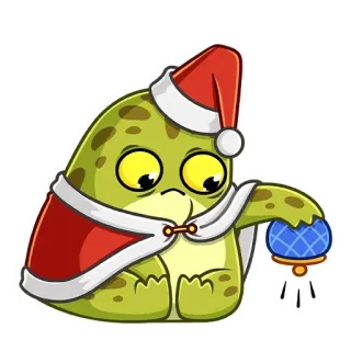 ☹️ черепаха, санта клаус, рождество, украшение, милый, праздник whatsapp sticker