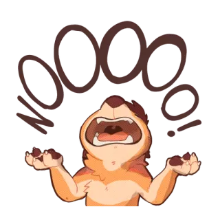 😫 NOOO animal, frustration, no, distress, cartoon, exasperation telegram sticker