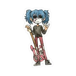 🎸 Sal Fisher Sally Face sally face, indie game, sal fisher, horror, gitarre, videospiel telegram sticker