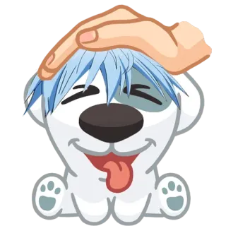 ☺️ dog, petting, cartoon, happy, cute, pet, animal whatsapp sticker