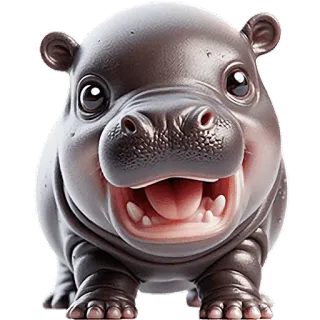😁 カバ, 動物, かわいい, 漫画, 哺乳類, 野生動物 whatsapp sticker