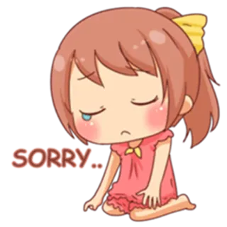 😓 SORRY... ごめん, 悲しい, 謝罪, かわいい, 漫画 telegram sticker